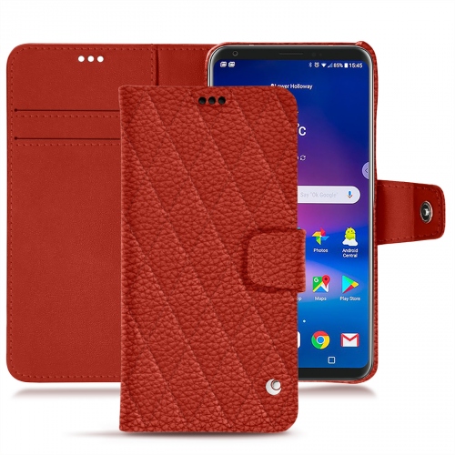 Capa em pele LG V30Papaye - Couture ( Pantone #b54317 ) 