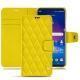 LG V30 leather case - Jaune fluo - Couture