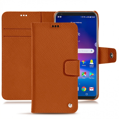 Capa em pele LG V30Orange vibrant ( Pantone #e36b39 ) 