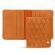 Leather case for business cards - 6 cards - Mandarine vintage - Couture