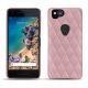 Coque cuir Google Pixel 2 - Rose - Couture ( Nappa - Pantone 2365C ) 