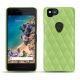 Coque cuir Google Pixel 2 - Vert olive - Couture ( Nappa - Pantone 578U ) 