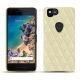 Coque cuir Google Pixel 2 - Ivoire - Couture ( Sleek P C12 - White ) 