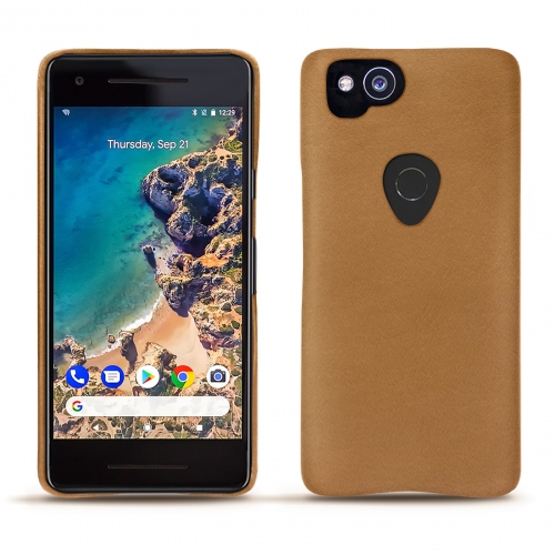 レザーケース Google Pixel 2Castan esparciate ( Pantone #824F2A )