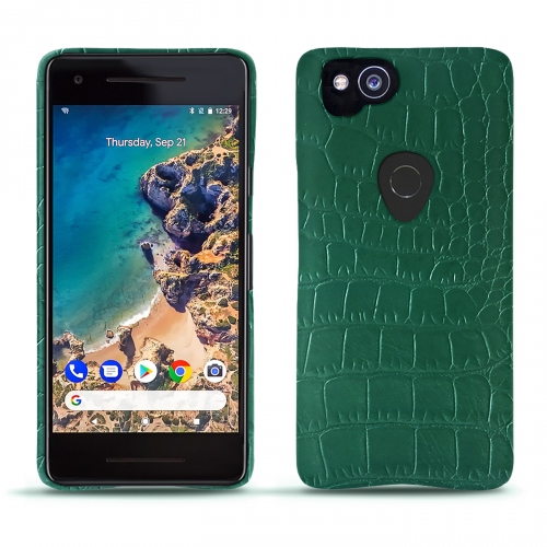 Capa em pele Google Pixel 2Crocodile pino ( Pantone #173F35 ) 