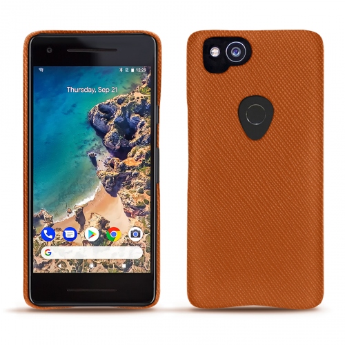 Lederschutzhülle Google Pixel 2Orange vibrant ( Pantone #e36b39 ) 