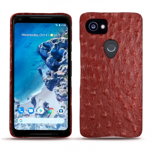 Protections en cuir - housse, coque, étui - pour Google Pixel 2 XLAutruche ciliegia ( Pantone #a4343a ) 