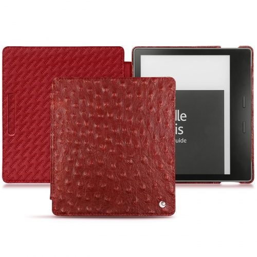 가죽 커버 Amazon Kindle Oasis (2017)Autruche ciliegia ( Pantone #a4343a ) 