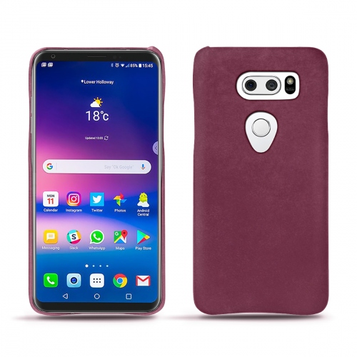 Capa em pele LG V30Prune vintage ( Pantone #612434 ) 