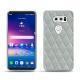 LG V30 leather cover - Gris - Couture ( Nappa - Pantone W428C ) 
