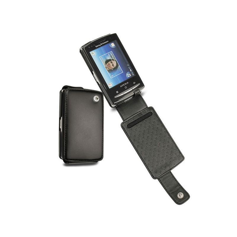 硬质真皮保护套 Sony Ericsson Xperia X10 mini pro  - Noir ( Nappa - Black ) 