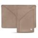 Custodia in cuoio per 3 carte da visita - Taupe vintage ( Pantone 7530C ) 
