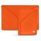 Leather case for 3 credit cards - Orange fluo