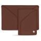 Leather case for 3 credit cards - Marron délicat