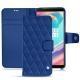 Lederschutzhülle OnePlus 5T - Bleu océan - Couture ( Nappa - Pantone 293C ) 