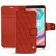 Housse cuir OnePlus 5T - Papaye - Couture ( Pantone 180C ) 