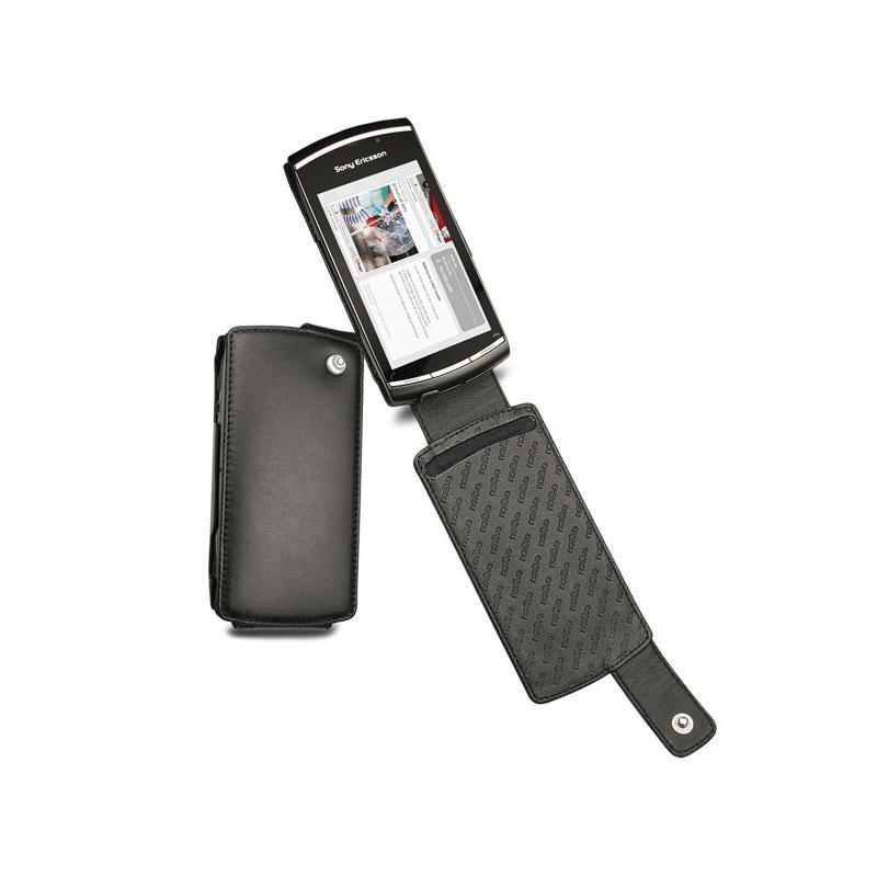 Housse cuir Sony Ericsson Vivaz Pro  - Noir ( Nappa - Black ) 