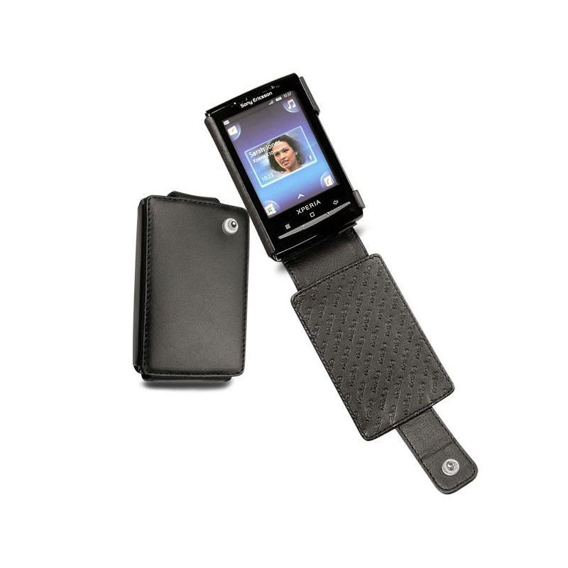 Lederschutzhülle Sony Ericsson Xperia X10 mini  - Noir ( Nappa - Black ) 