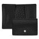 Capa em pele pour cartes de visite - credit - Ebène ( Sleek P C12 - Black ) 