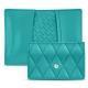 Custodia in pelle pour cartes de visite - credit - Bleu fluo - Couture