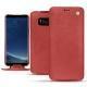 Samsung Galaxy S8 leather case - Cerise vintage ( Pantone 185C ) 