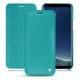 Samsung Galaxy S8 leather case - Bleu fluo