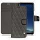 Housse cuir Samsung Galaxy S8+ - Anthracite - Couture ( Pantone 424C ) 