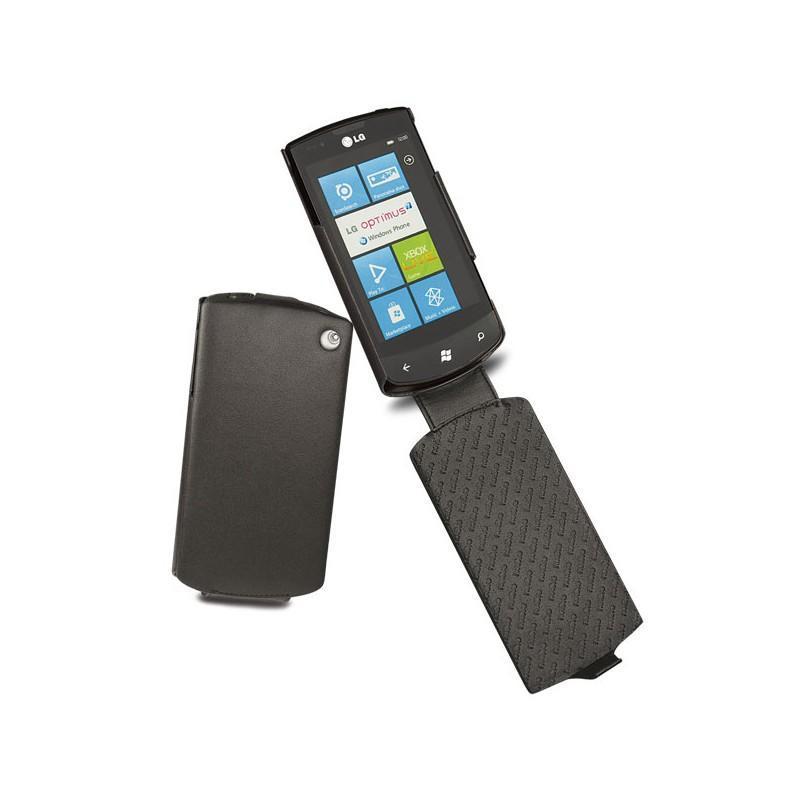 Housse cuir LG E900 Optimus 7  - Noir ( Nappa - Black ) 