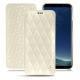 Samsung Galaxy S8+ leather case - Blanc - Couture ( Bologna - White ) 