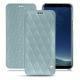 レザーケース Samsung Galaxy S8+ - Bleu ciel - Couture ( Nappa - Pantone 277C ) 