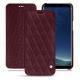 Housse cuir Samsung Galaxy S8+ - Lie de vin - Couture ( Pantone 5115C ) 