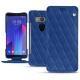 Capa em pele HTC U11+ - Bleu océan - Couture ( Nappa - Pantone 293C ) 