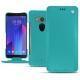 HTC U11+ leather case - Bleu fluo