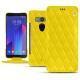 HTC U11+ leather case - Jaune fluo - Couture