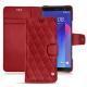Housse cuir HTC U11+ - Rouge - Couture ( Nappa - Pantone 199C ) 
