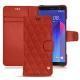 Custodia in pelle HTC U11+ - Papaye - Couture ( Pantone 180C ) 