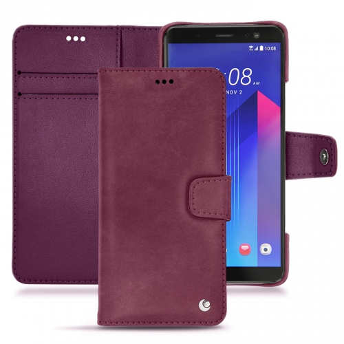 Lederschutzhülle HTC U11+Prune vintage ( Pantone #612434 ) 
