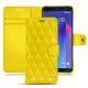 硬质真皮保护套 HTC U11+ - Jaune fluo - Couture