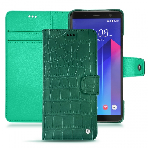 Capa em pele HTC U11+Crocodile pino ( Pantone #173F35 ) 