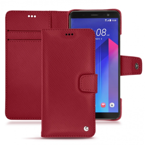 HTC U11+ leather caseRouge passion ( Pantone #a6192e ) 