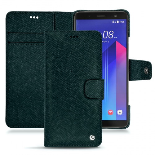 硬质真皮保护套 HTC U11+Vert séduisant ( Pantone #1d3c34 ) 