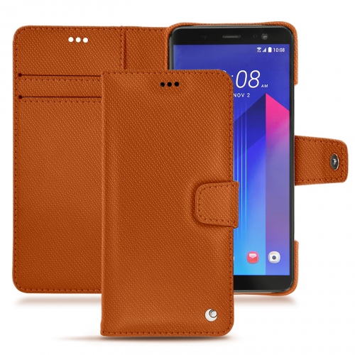 硬质真皮保护套 HTC U11+Orange vibrant ( Pantone #e36b39 ) 