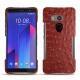 Coque cuir HTC U11+ - Autruche ciliegia