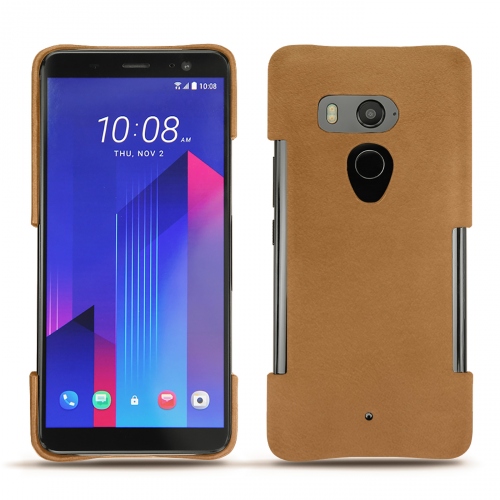 Lederschutzhülle HTC U11+Castan esparciate ( Pantone #824F2A )
