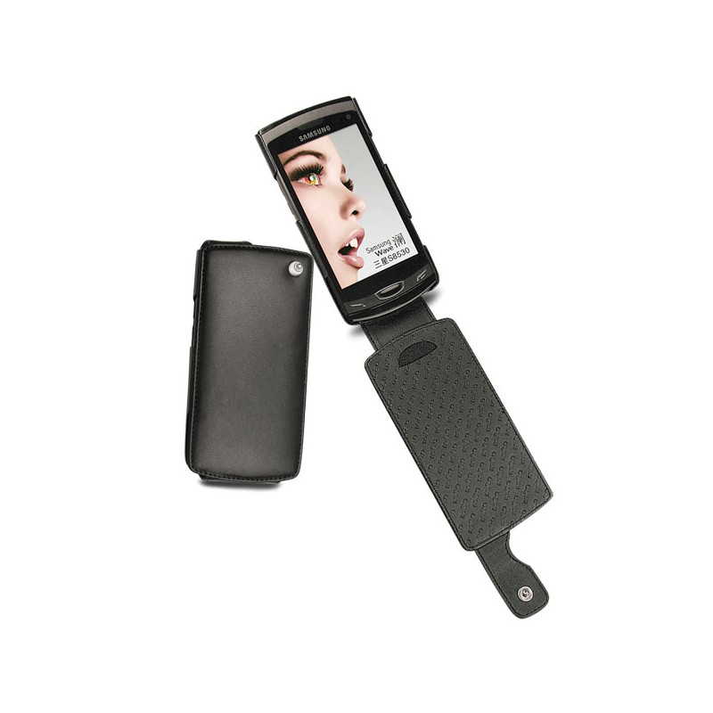 Custodia in pelle Samsung GT-S8530 Wave 2  - Noir ( Nappa - Black ) 
