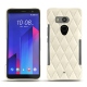 Custodia in pelle HTC U11+ - Blanc - Couture ( Bologna - White ) 