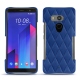 硬质真皮保护套 HTC U11+ - Bleu océan - Couture ( Nappa - Pantone 293C ) 