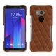 Custodia in pelle HTC U11+ - Marron - Couture ( Nappa - Pantone 1615C ) 