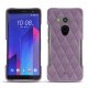 HTC U11+ leather cover - Lilas - Couture ( Nappa - Pantone 2645U ) 