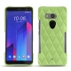 Custodia in pelle HTC U11+ - Vert olive - Couture ( Nappa - Pantone 578U ) 